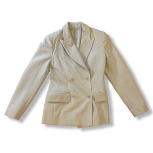 Joseph Light Wool Double Breasted Beige Blazer Size 36